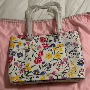 kate spade garden bouquet large tote with bonus matching cosmetic bag